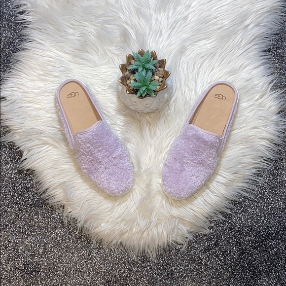 Ugg purple fuzzy slip on sneaker